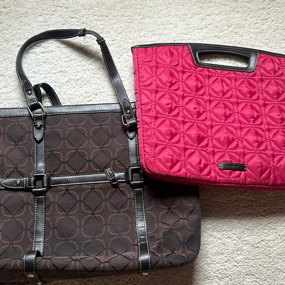 Nine West computer bag / tote outside pockets sleeve - Picture 1 of 10